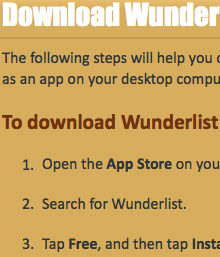 Wunderlist Procedures